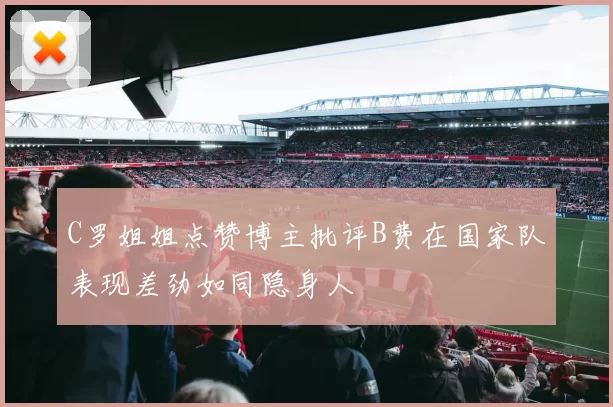 C罗姐姐点赞博主批评B费在国家队表现差劲如同隐身人